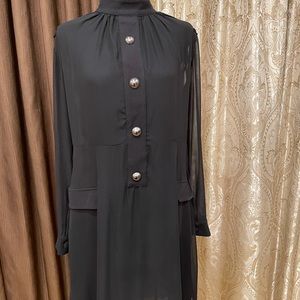 Sheer black dress with long sleeves
